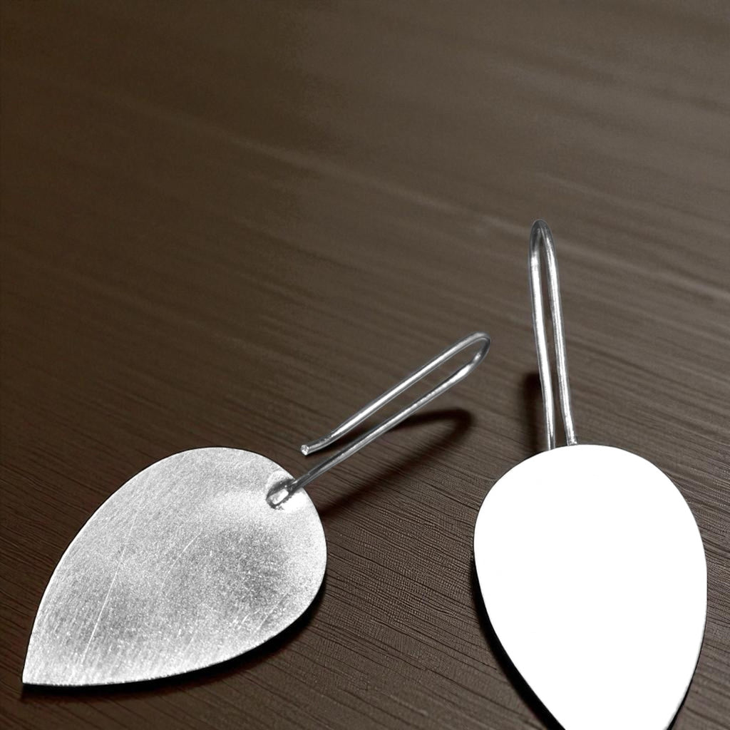 The Drop Brass Hanging Earrings (Silver Polished)