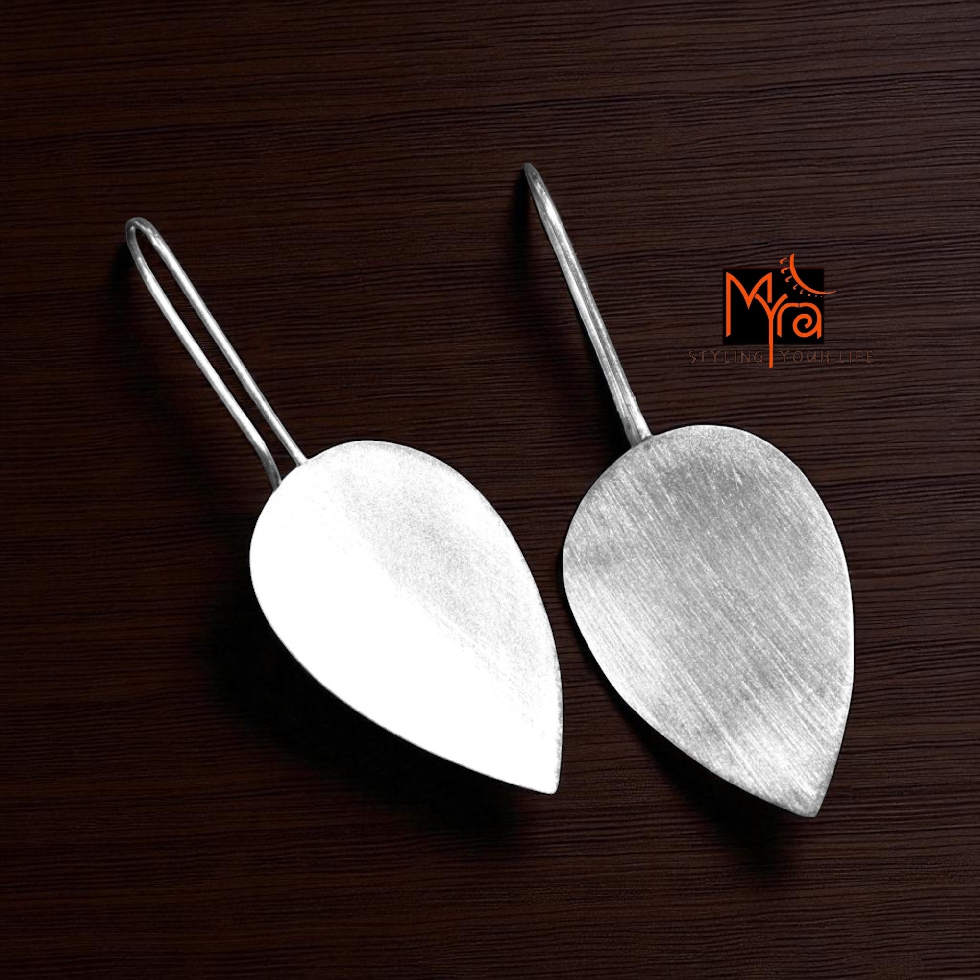 The Drop Brass Hanging Earrings (Silver Polished)