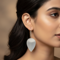 The Drop Brass Hanging Earrings (Silver Polished)