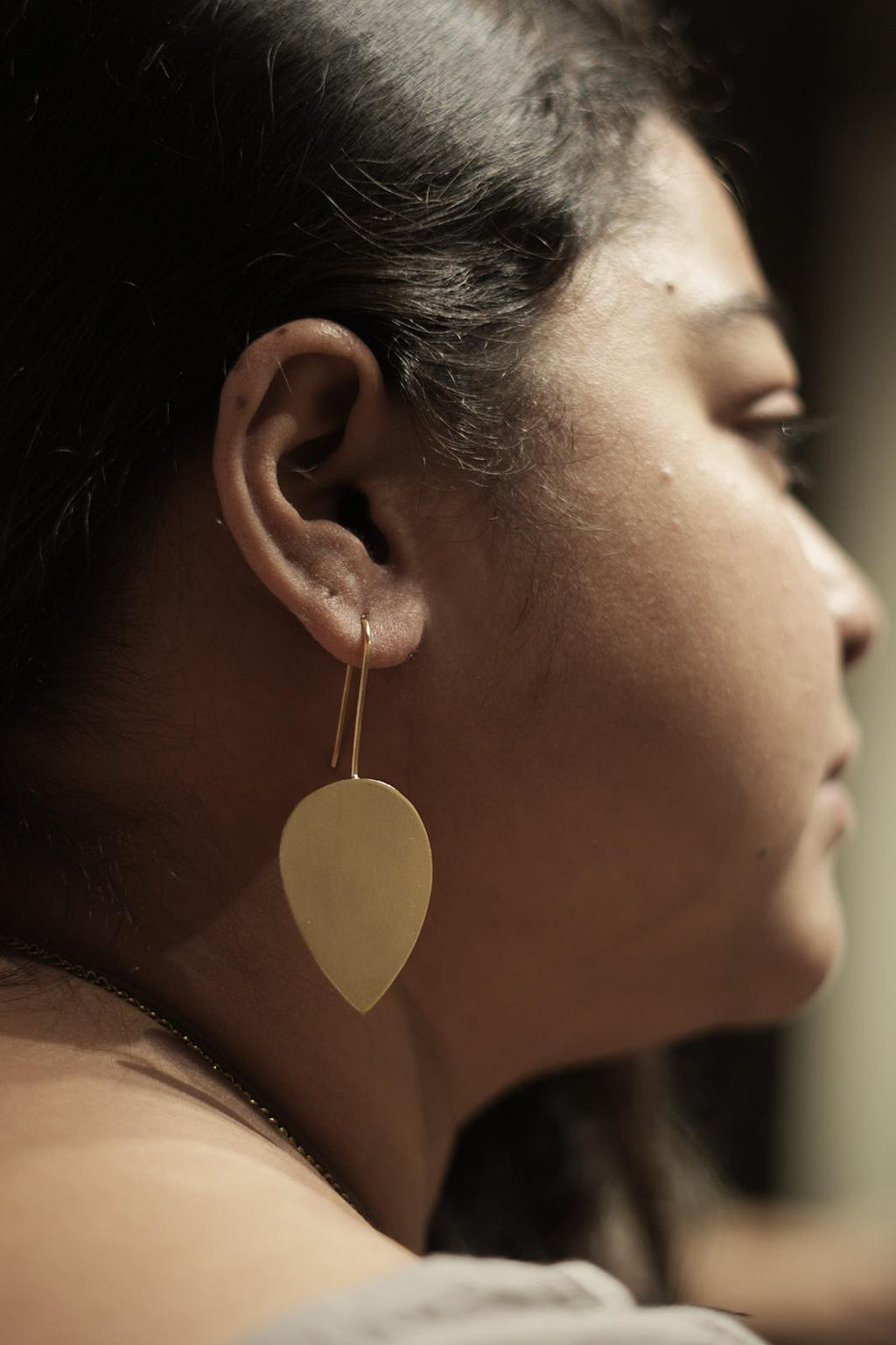 The Drop Brass Hanging Earrings