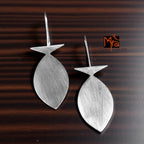 The Fish Brass Hanging Earrings (Silver Polished)