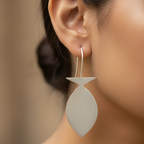 The Fish Brass Hanging Earrings (Silver Polished)