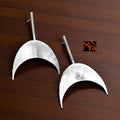 The Inverted Crescent Brass Ear Studs (Silver Polished)