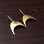The Inverted Crescent Brass Ear Studs
