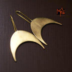 The Inverted Crescent Brass Hanging Earrings