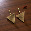 The Inverted Triangle Brass Ear Studs
