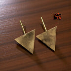 The Inverted Triangle Brass Ear Studs