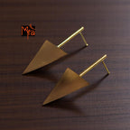 The Inverted Triangle Brass Ear Studs