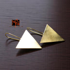 The Inverted Triangle Brass Hanging Earrings
