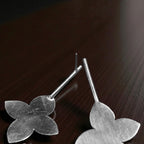 The Petals Brass Ear Studs (Silver Polished)