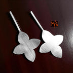 The Petals Brass Ear Studs (Silver Polished)