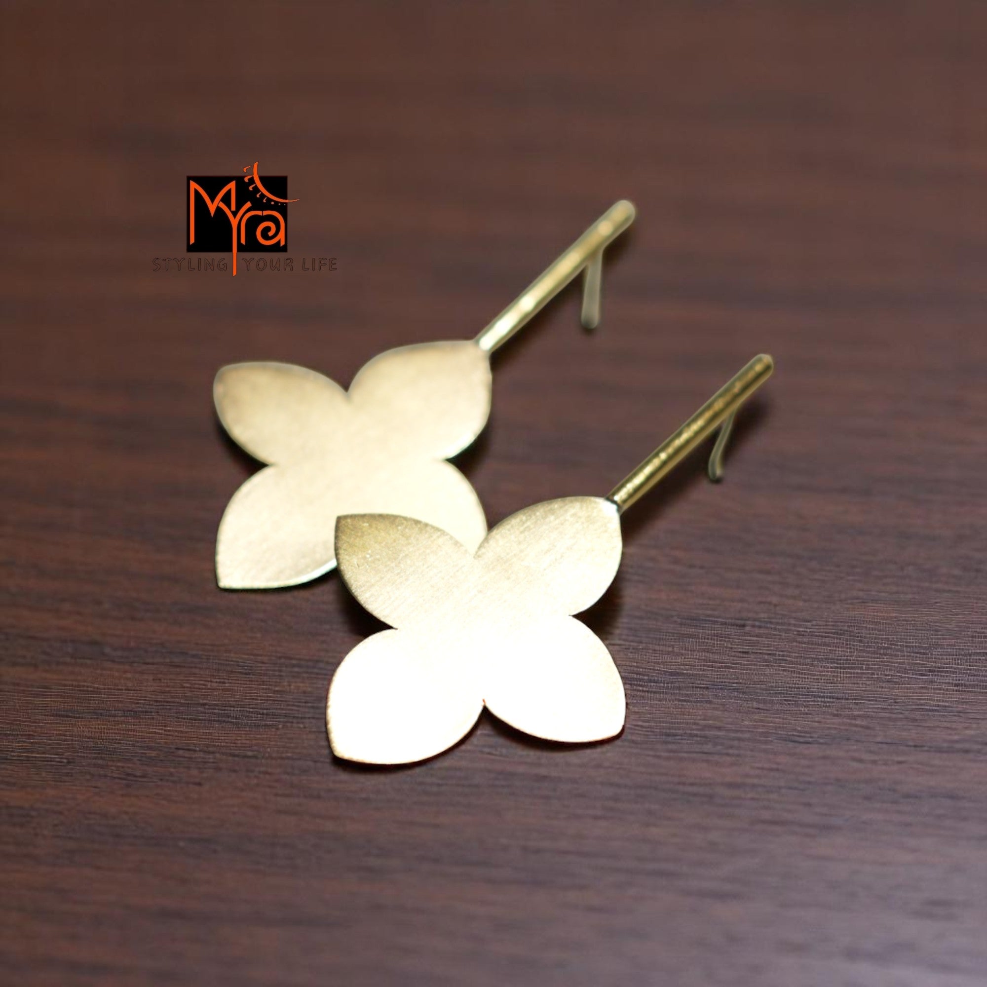 The Petals Brass Ear Studs