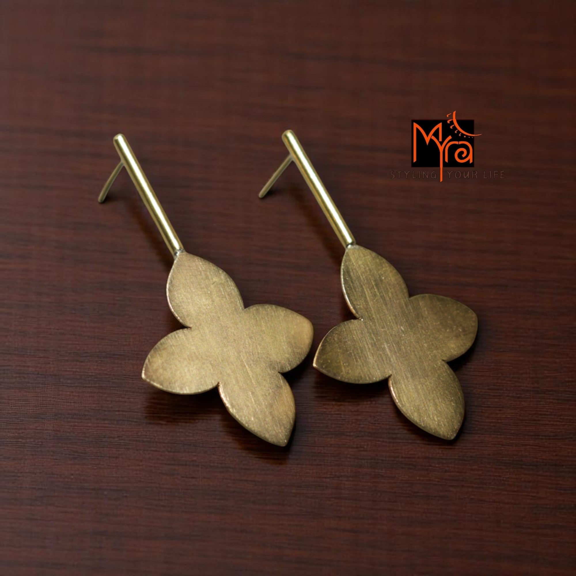 The Petals Brass Ear Studs