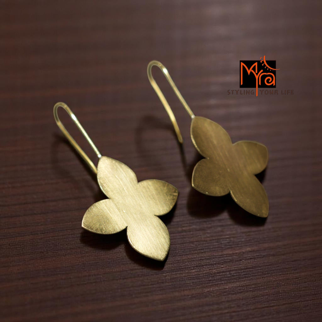 The Petals Brass Hanging Earrings
