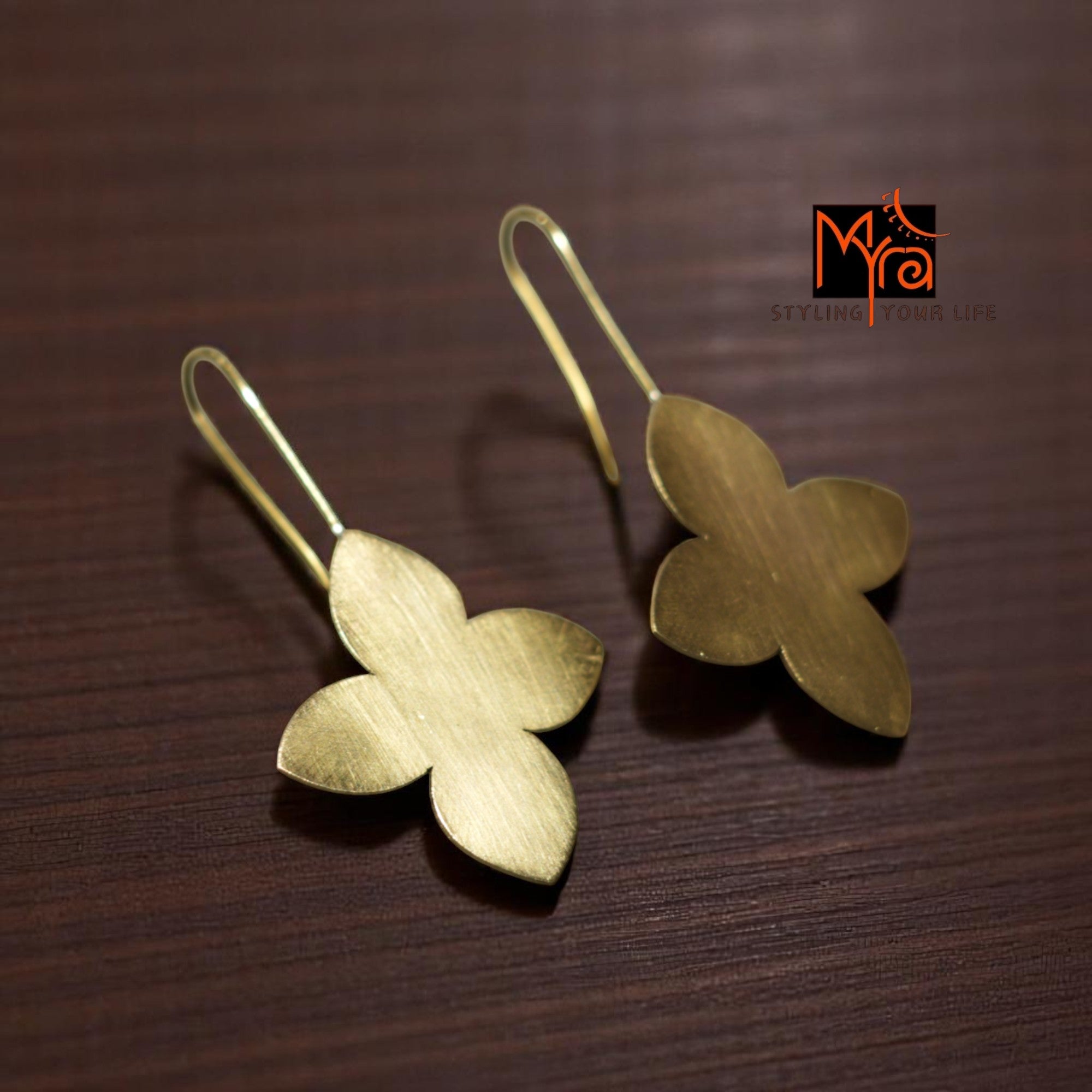 The Petals Brass Hanging Earrings