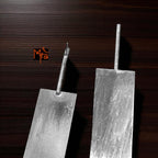 The Rectangle Brass Ear Studs (Silver Polished)