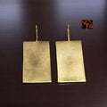 The Rectangle Brass Hanging Earrings