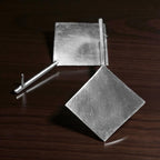 The Rhombus Brass Ear Studs (Silver Polished)