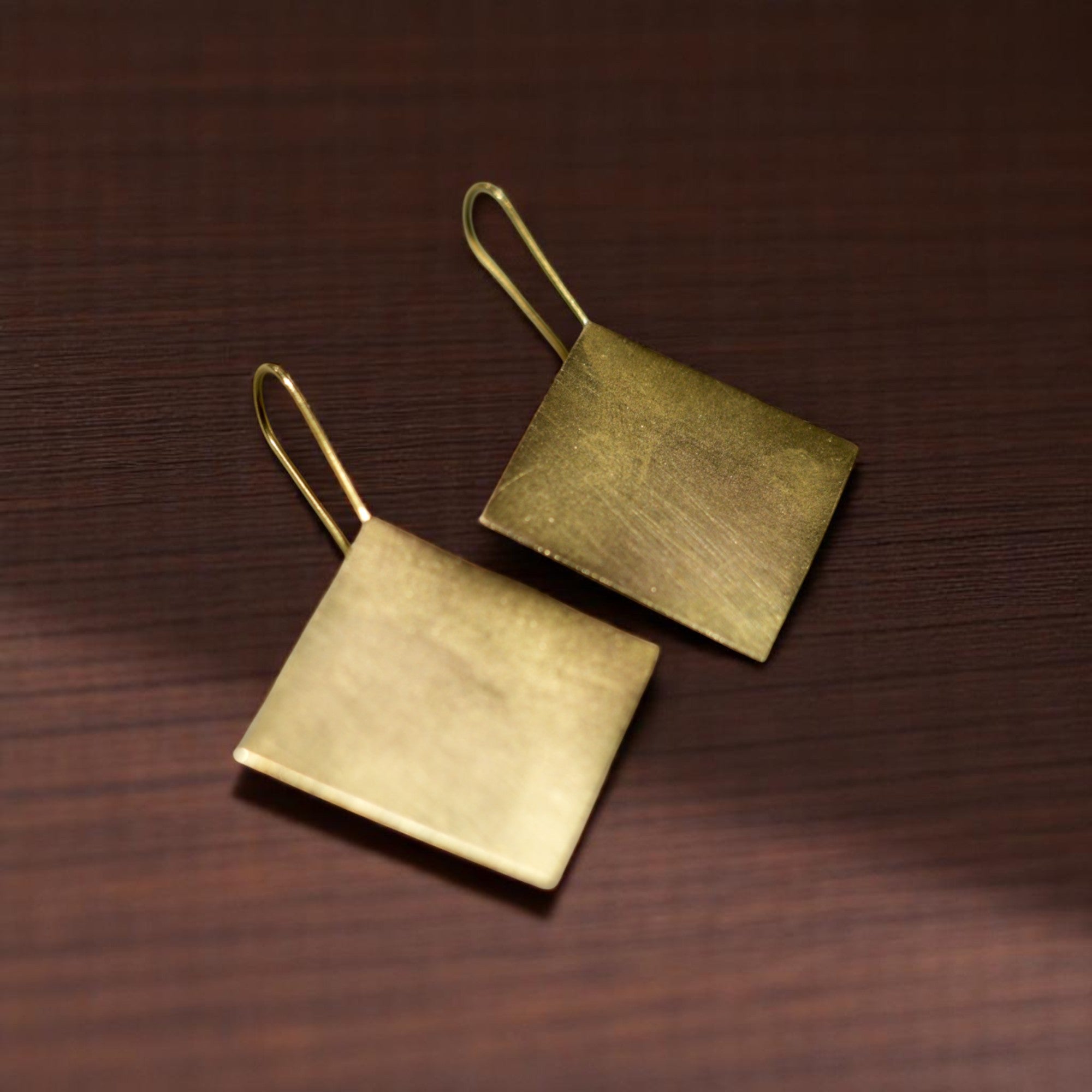 The Rhombus Brass Hanging Earrings