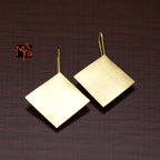 The Rhombus Brass Hanging Earrings