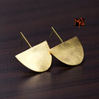 The Semi Circle Brass Ear Studs
