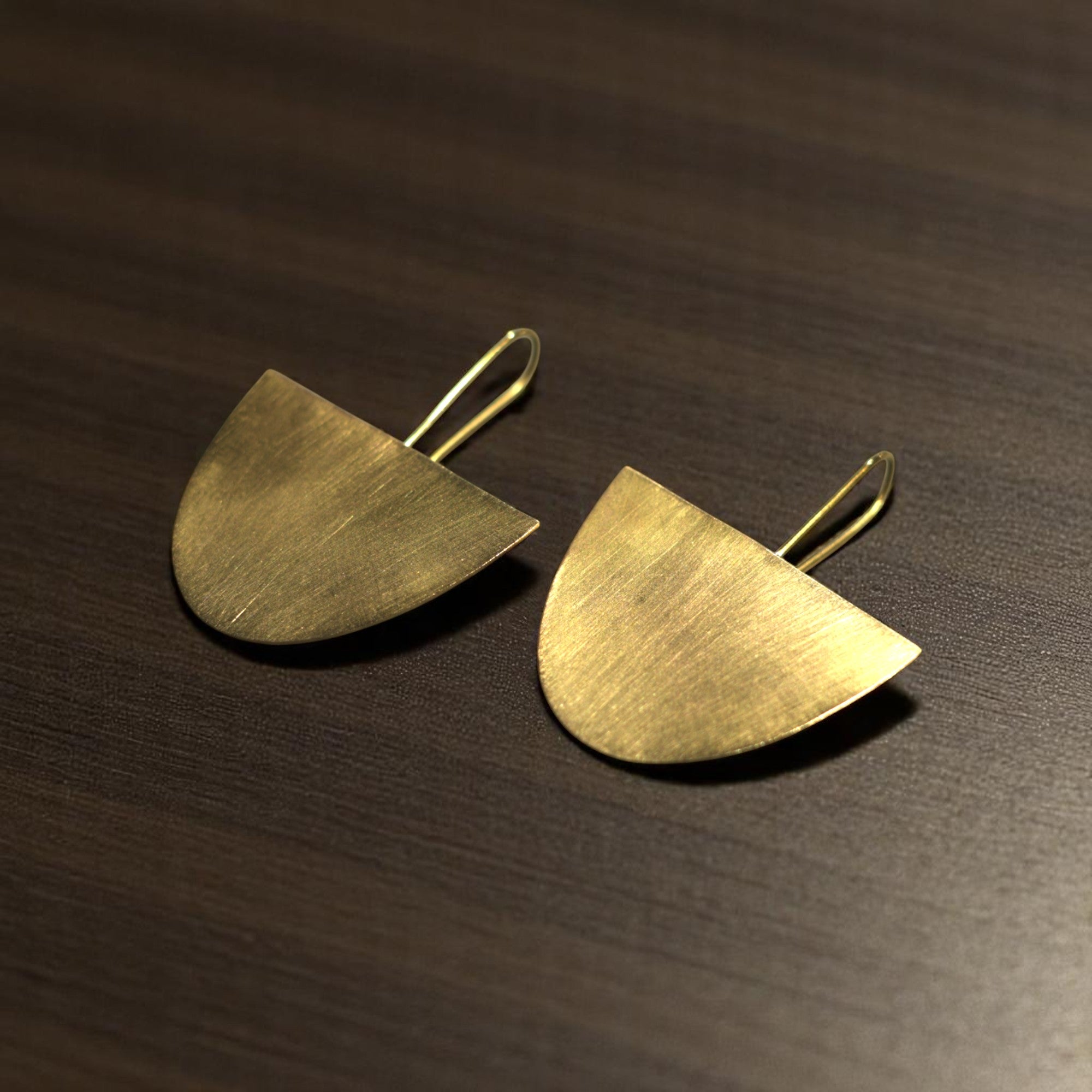 The Semi Circle Brass Hanging Earrings