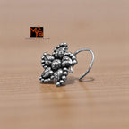 Handcrafted oxidised silver nosepin India MYRA