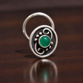 Shakya Green Onyx Stone Silver Nosepin  - 925 Sterling Silver