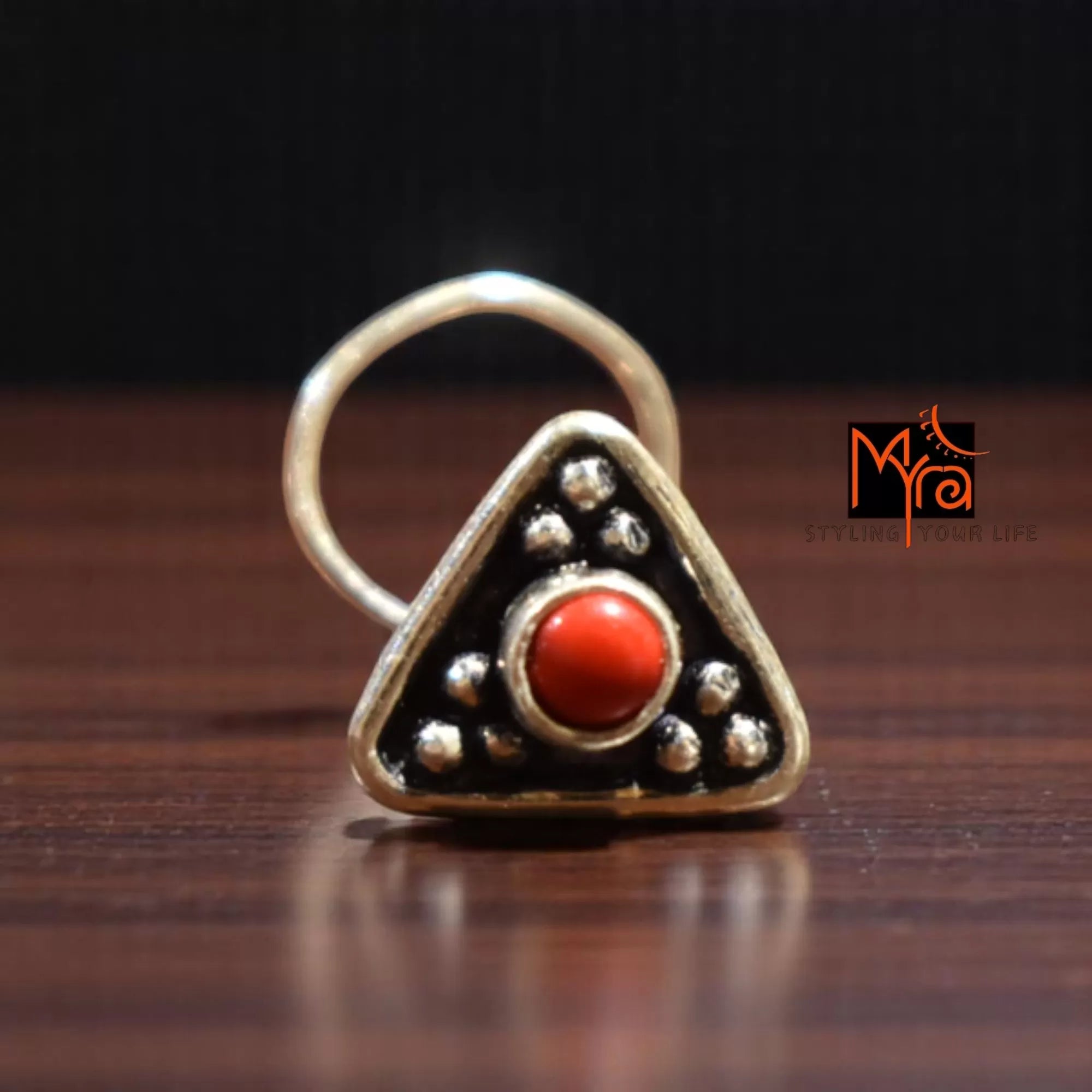 Yajna Coral Silver Nosepin