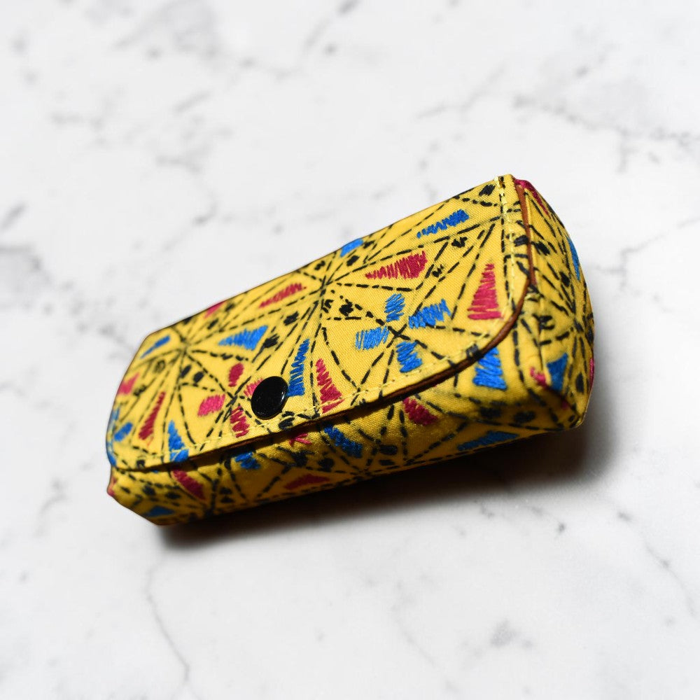 Yellow Kantha Spectacle Case - Handcrafted Bengali Eyewear Holder