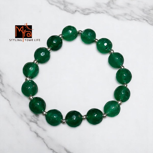 Onyx Stone Bracelet - Bottle Green