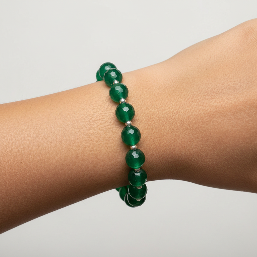 Onyx Stone Bracelet - Bottle Green