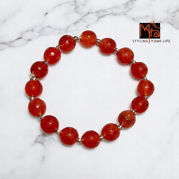 Onyx Stone Bracelet - Deep Orange