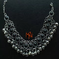 Black Stone Anklet with Ghungroos