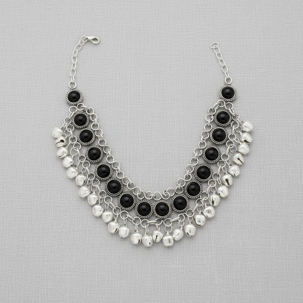 Black Ghungroo Anklet