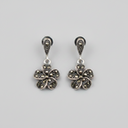 Pure Silver Marcasite Flower Earrings