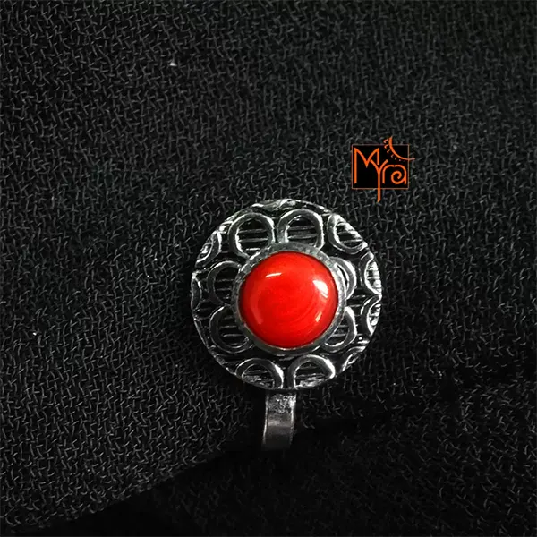 Round Red Stone Clip on Nosepin
