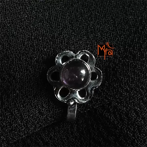 Purple Stone Clip on Nosepin