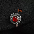Round Maroon Stone Clip on Nosepin