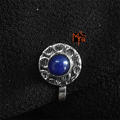 Round Navy Blue Stone studded Clip on Nosepin