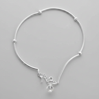 Handcrafted 92.5 Sterling Silver Pipe & Ball Bead Anklet