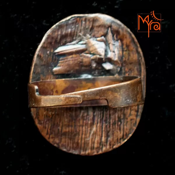 Copper Color Beaten Cocktail Ring