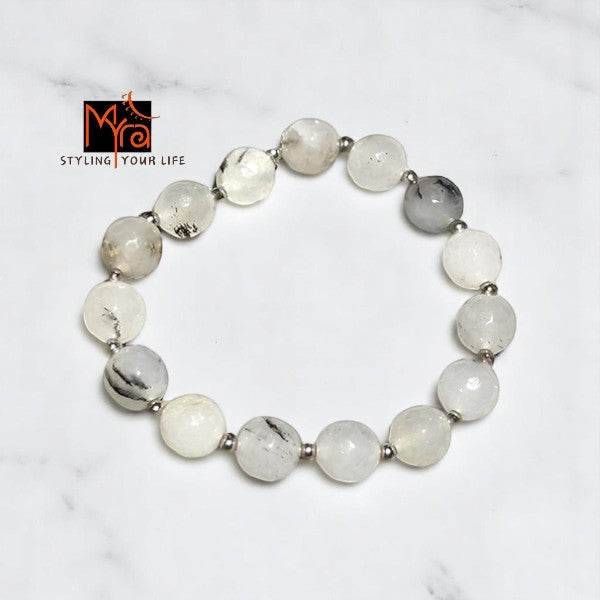 Onyx Stone Bracelet - Textured White