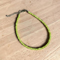 Plain Glass Beaded Anklet : Lime Green