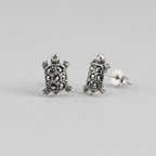 Pure Silver Marcasite Turtle Ear Studs