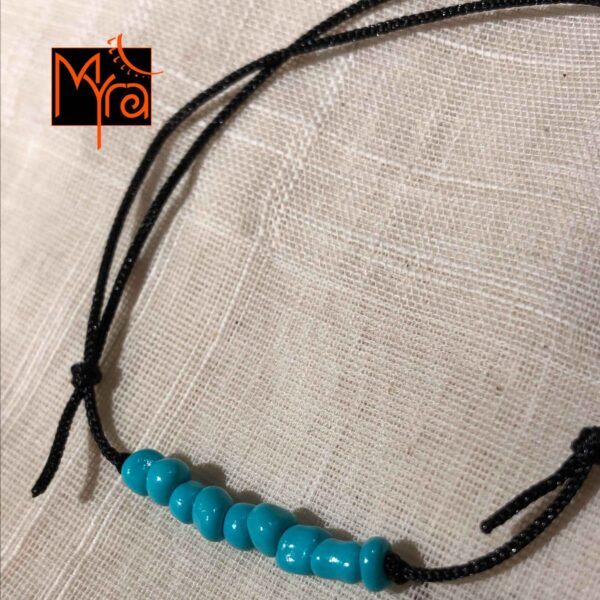 Black String Anklet with Beads : Turquoise – Myra Online